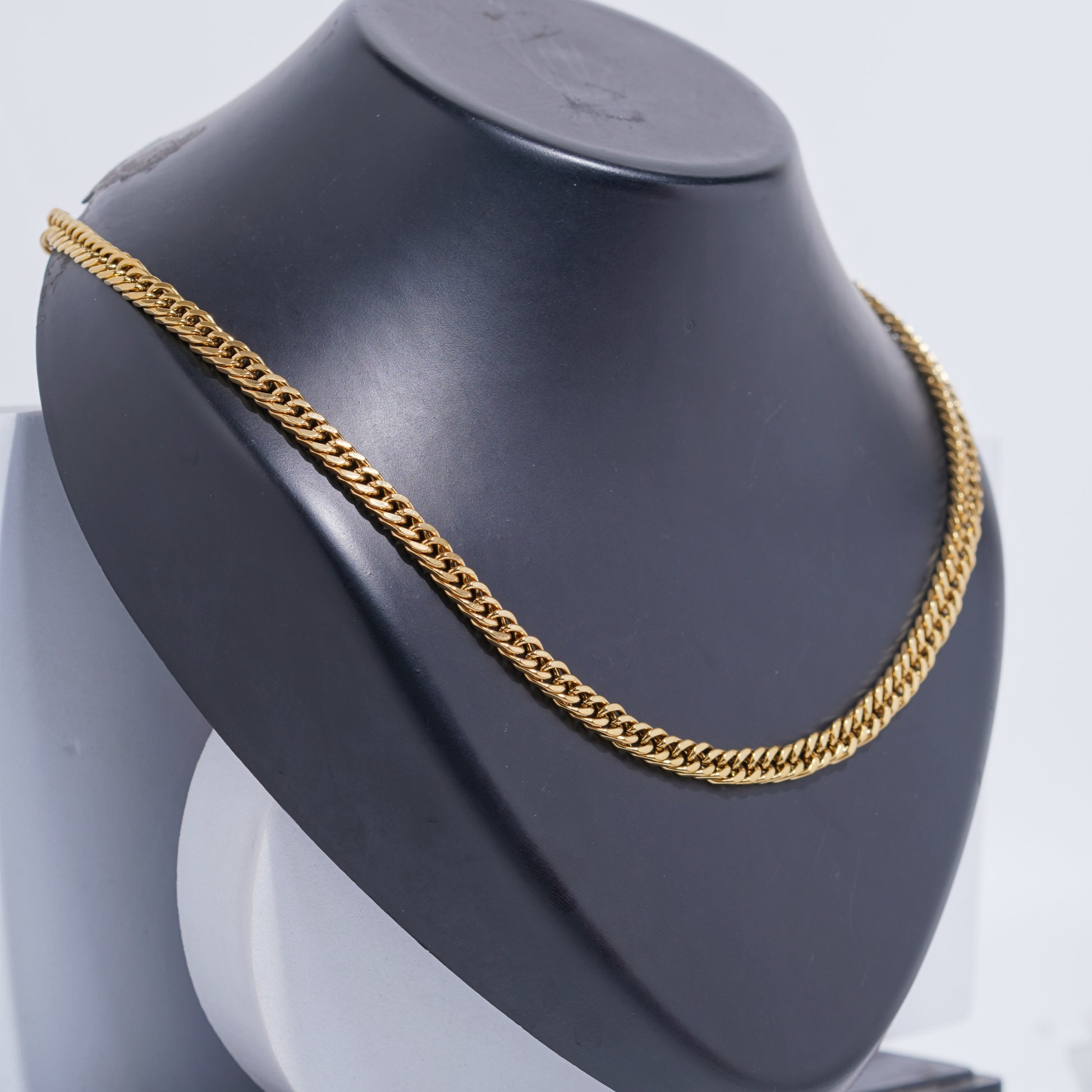 Gold-tone square shape slim chain