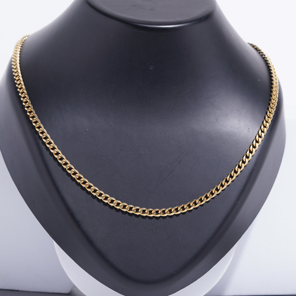 Gold-tone square shape slim chain