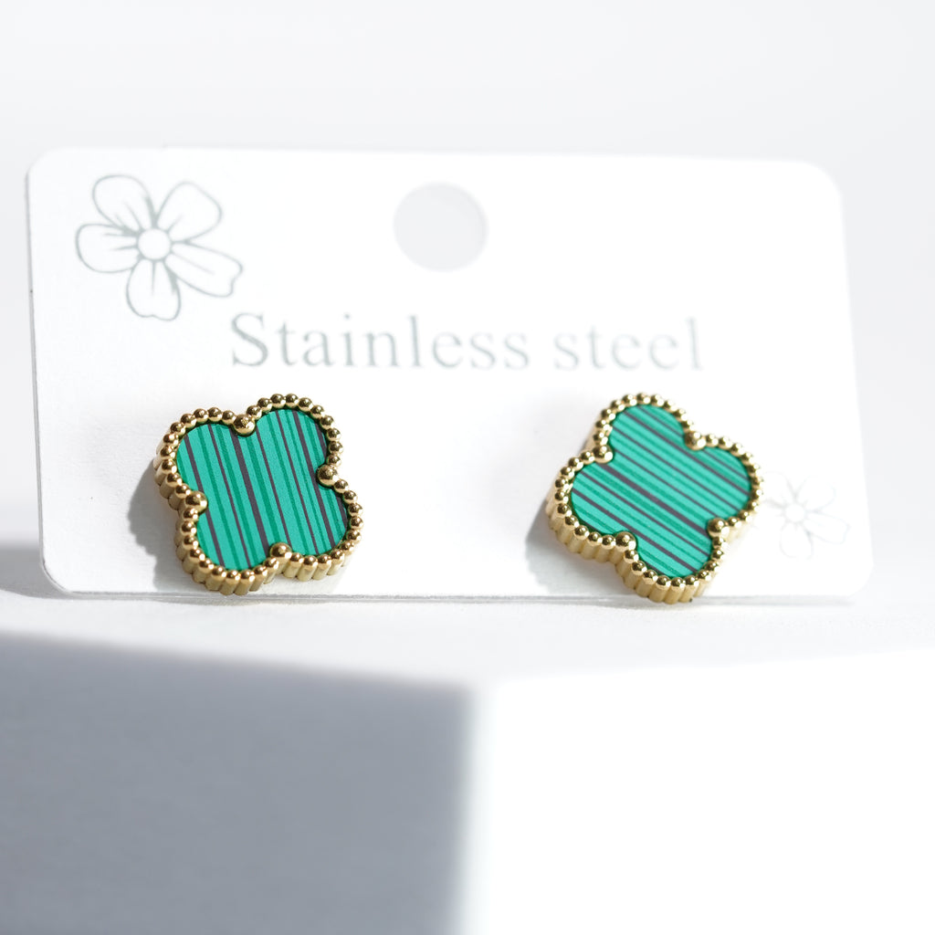 Emerald Noir Studs