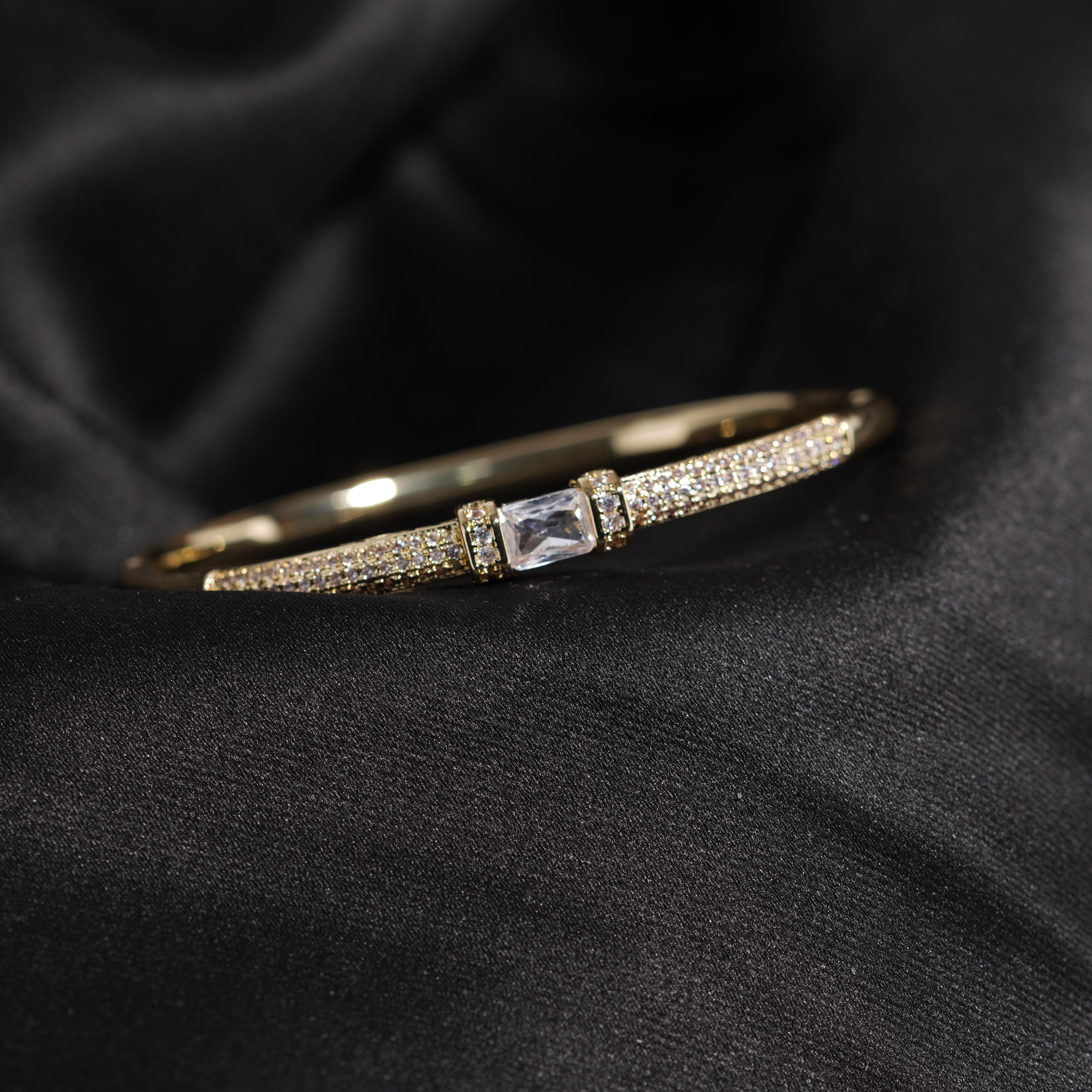Aura Crystal Gold-Plated Ladies Kada
