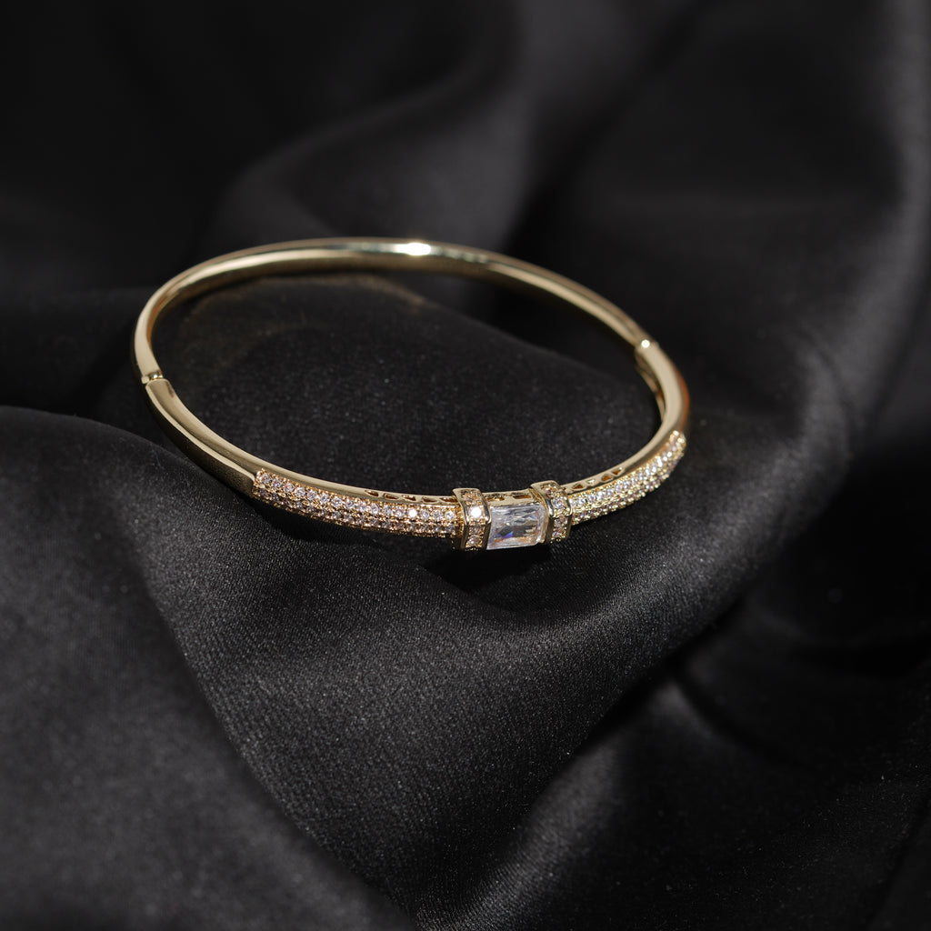 Aura Crystal Gold-Plated Ladies Kada