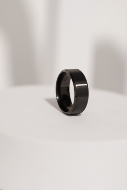 Plain Sleek Black Ring For Men worldjewel.in men's ring