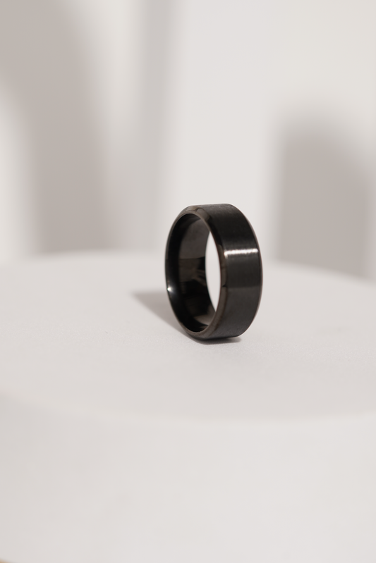 Plain Sleek Black Ring For Men worldjewel.in men's ring
