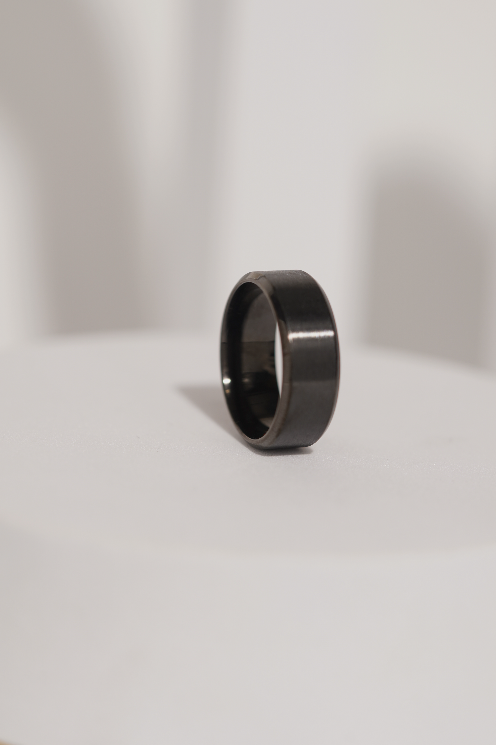 Plain Sleek Black Ring For Men worldjewel.in men's ring