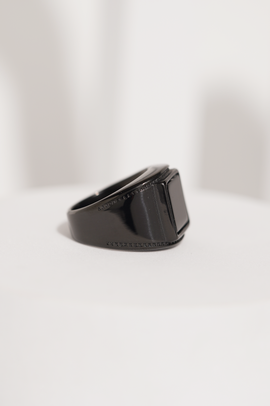 Full Black Square Stone Ring For Men worldjewel.in men's ring