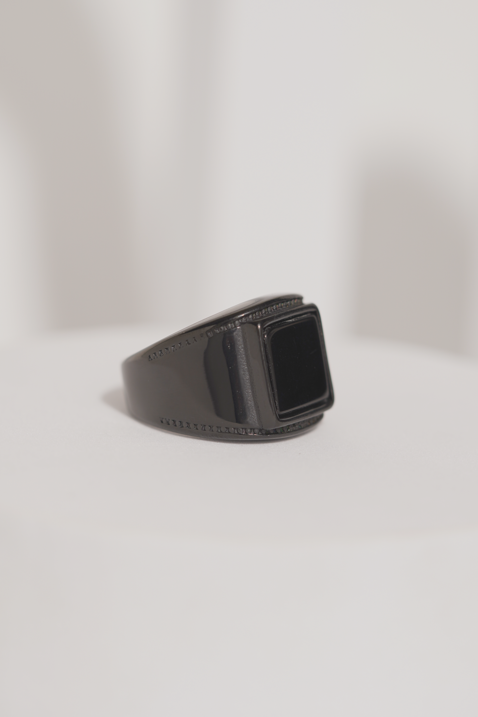 Full Black Square Stone Ring For Men worldjewel.in men's ring