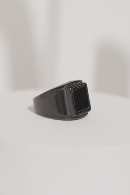 Full Black Square Stone Ring For Men worldjewel.in men's ring