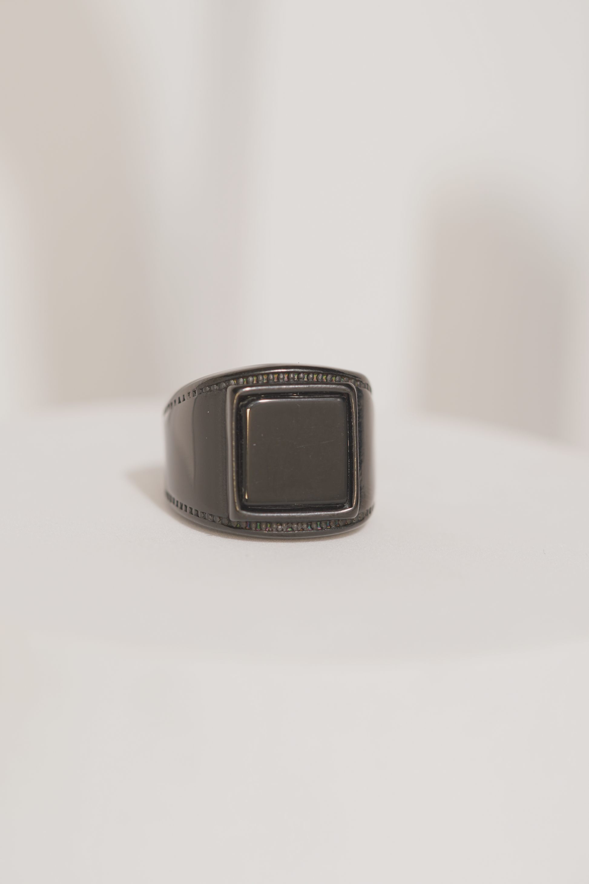 Full Black Square Stone Ring For Men worldjewel.in men's ring