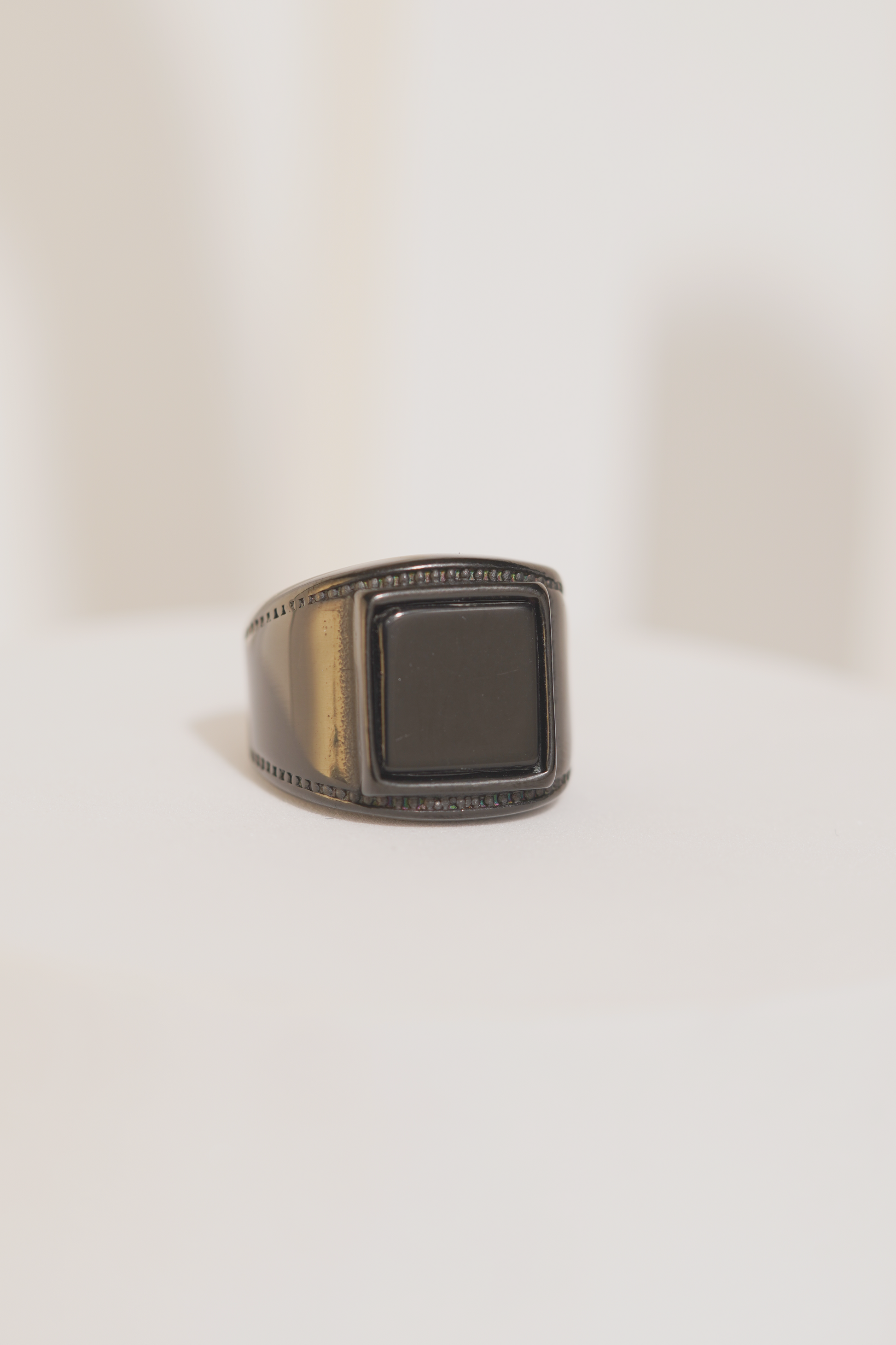 Full Black Square Stone Ring For Men worldjewel.in men's ring