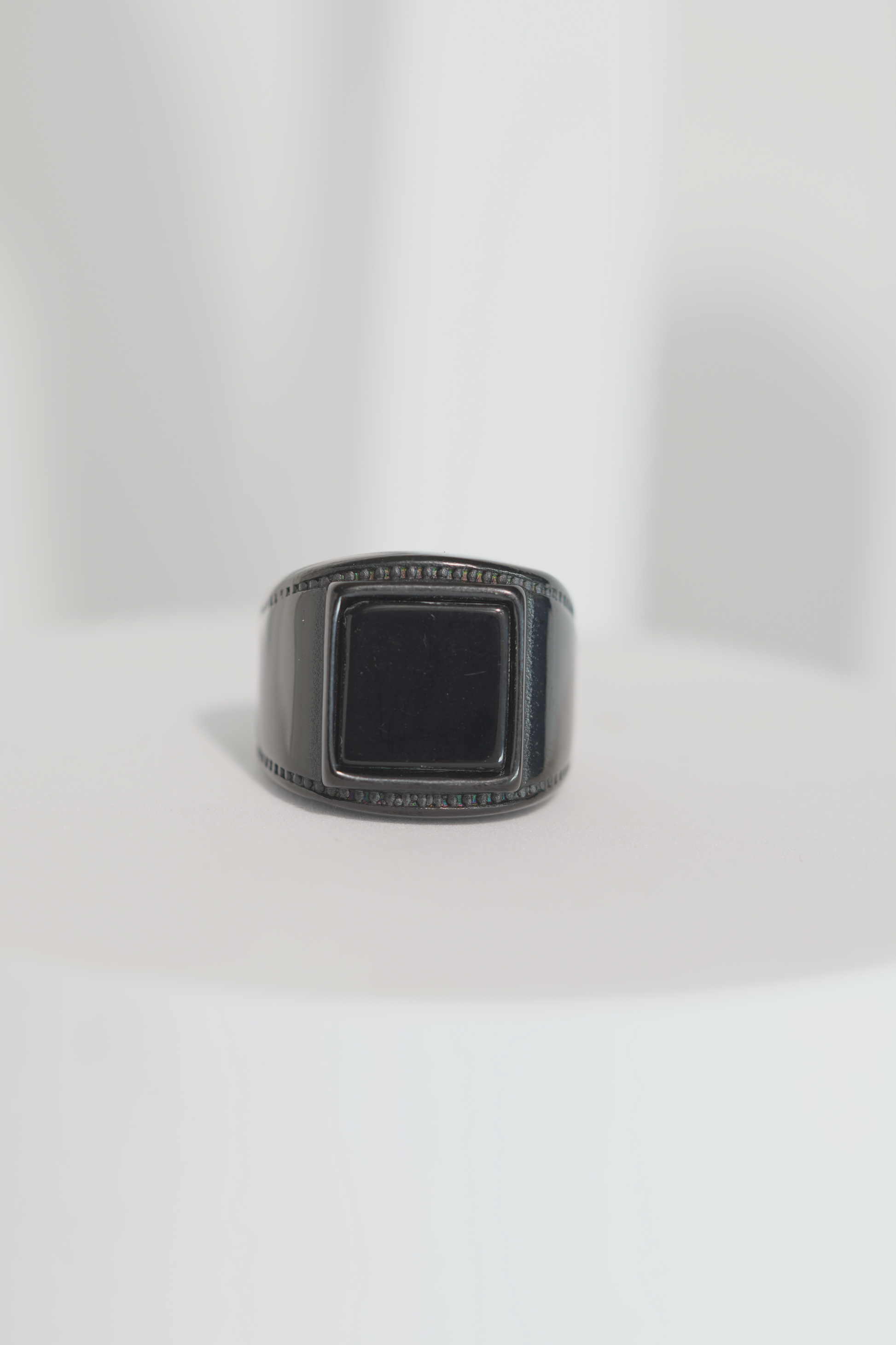 Full Black Square Stone Ring For Men worldjewel.in men's ring