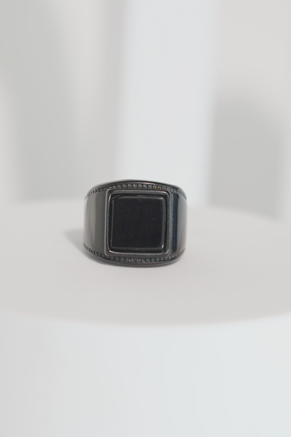 Full Black Square Stone Ring For Men worldjewel.in men's ring