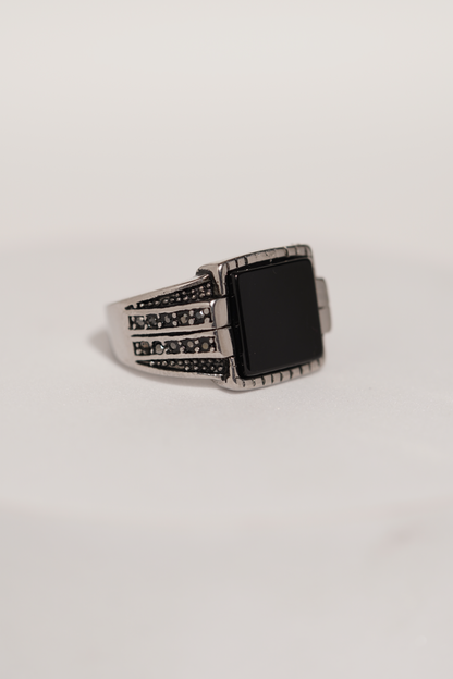 Black Bold Premium Stainless Steel Band Ring For Men worldjewel.in men's ring