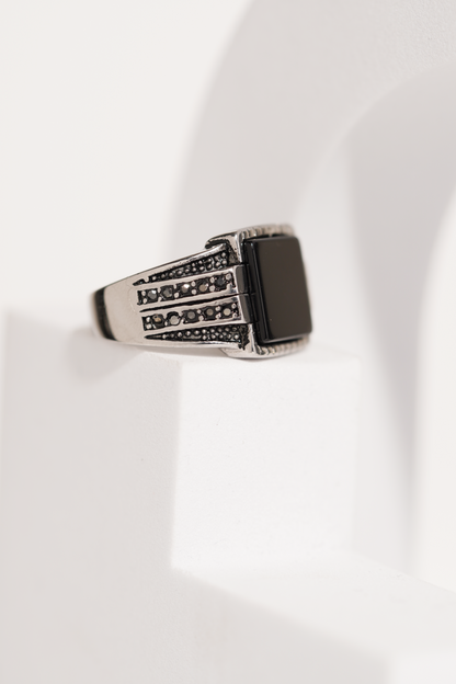 Black Bold Premium Stainless Steel Band Ring For Men worldjewel.in men's ring