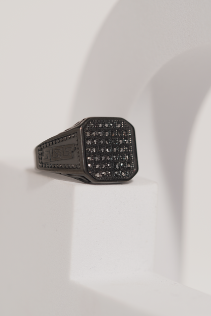 Sterling Black Diamond Stone Stainless Steel Ring For Men worldjewel.in men's ring
