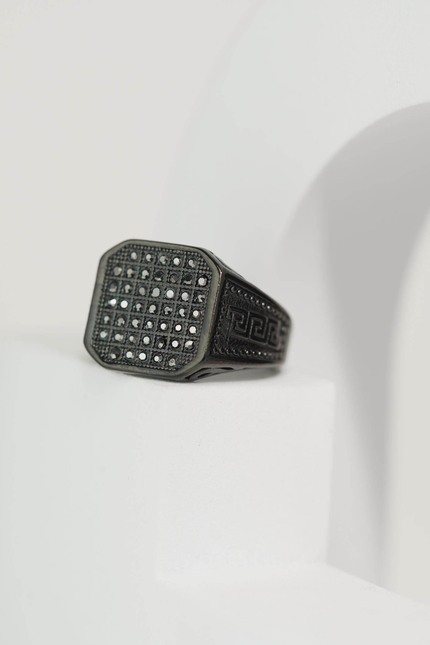 Sterling Black Diamond Stone Stainless Steel Ring For Men worldjewel.in men's ring