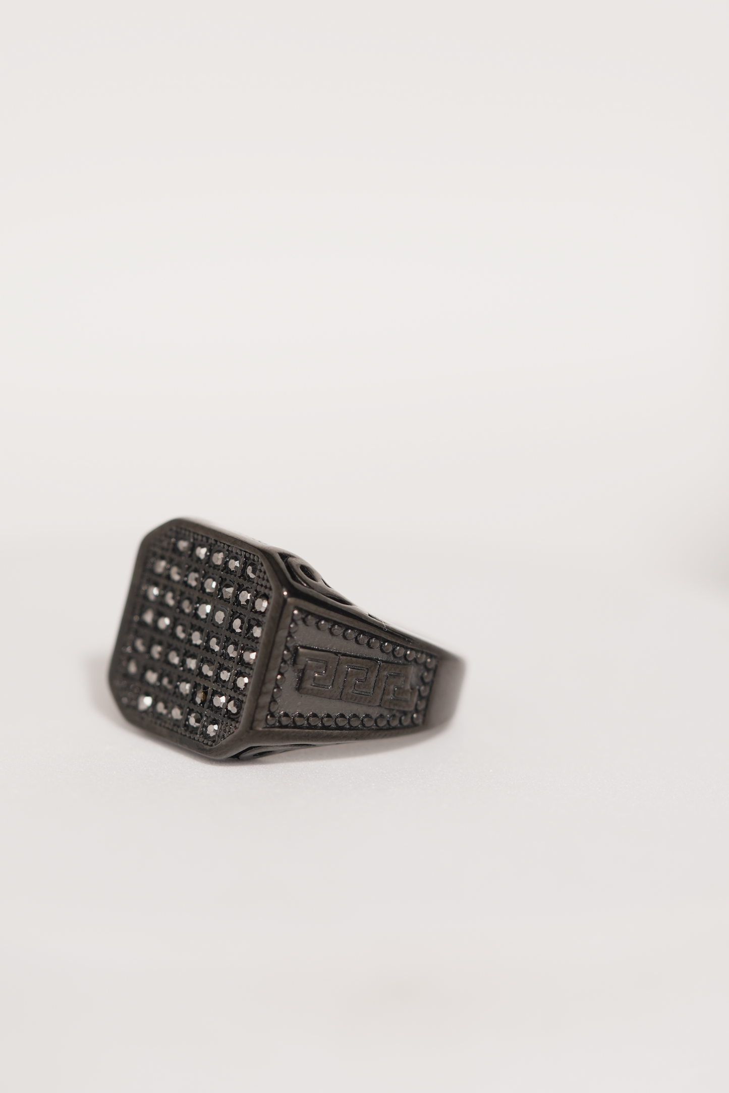 Sterling Black Diamond Stone Stainless Steel Ring For Men worldjewel.in men's ring