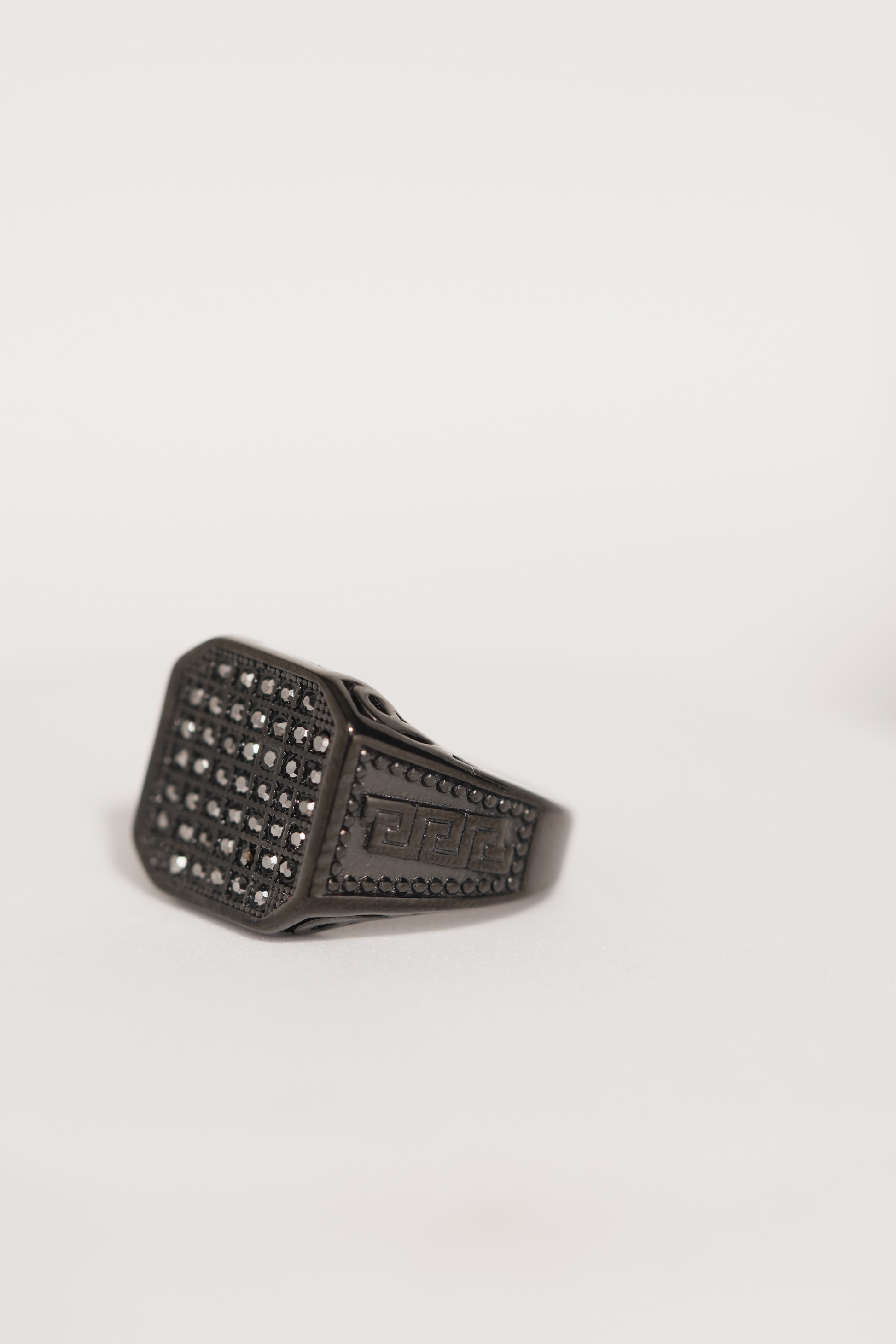 Sterling Black Diamond Stone Stainless Steel Ring For Men worldjewel.in men's ring