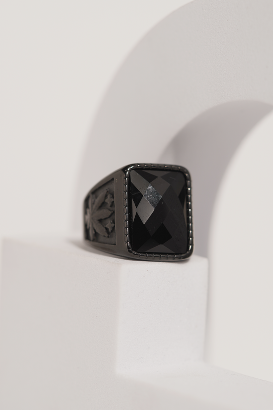 Cannabis leaf Stainless Steel Turkish Ring For Men worldjewel.in men's ring