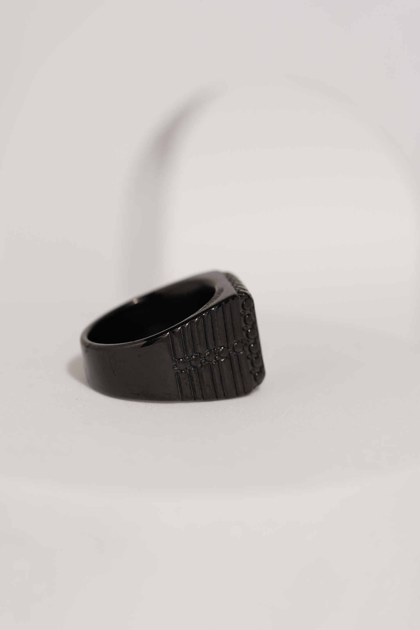 Matte Black & Golden Crown Stainless Steel Finger Ring For Men worldjewel.in men's ring