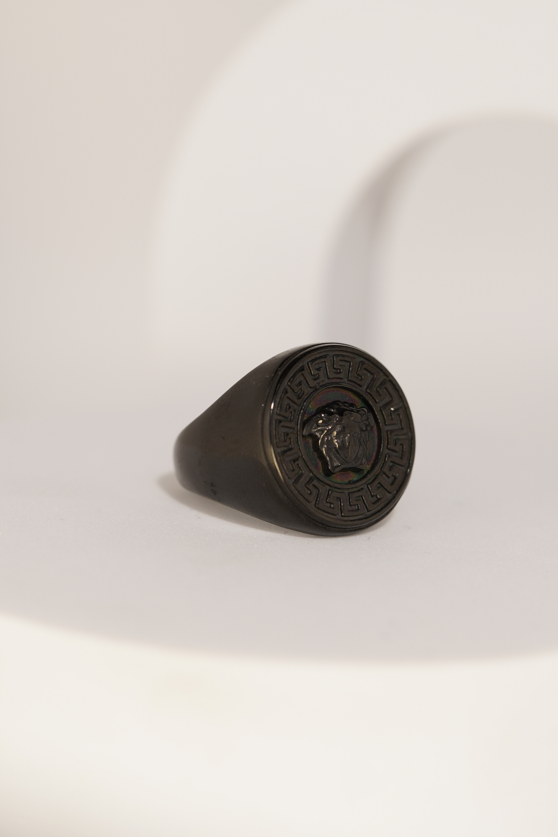 Premium Black Rainbow Finish Finger Ring For Men worldjewel.in men's ring