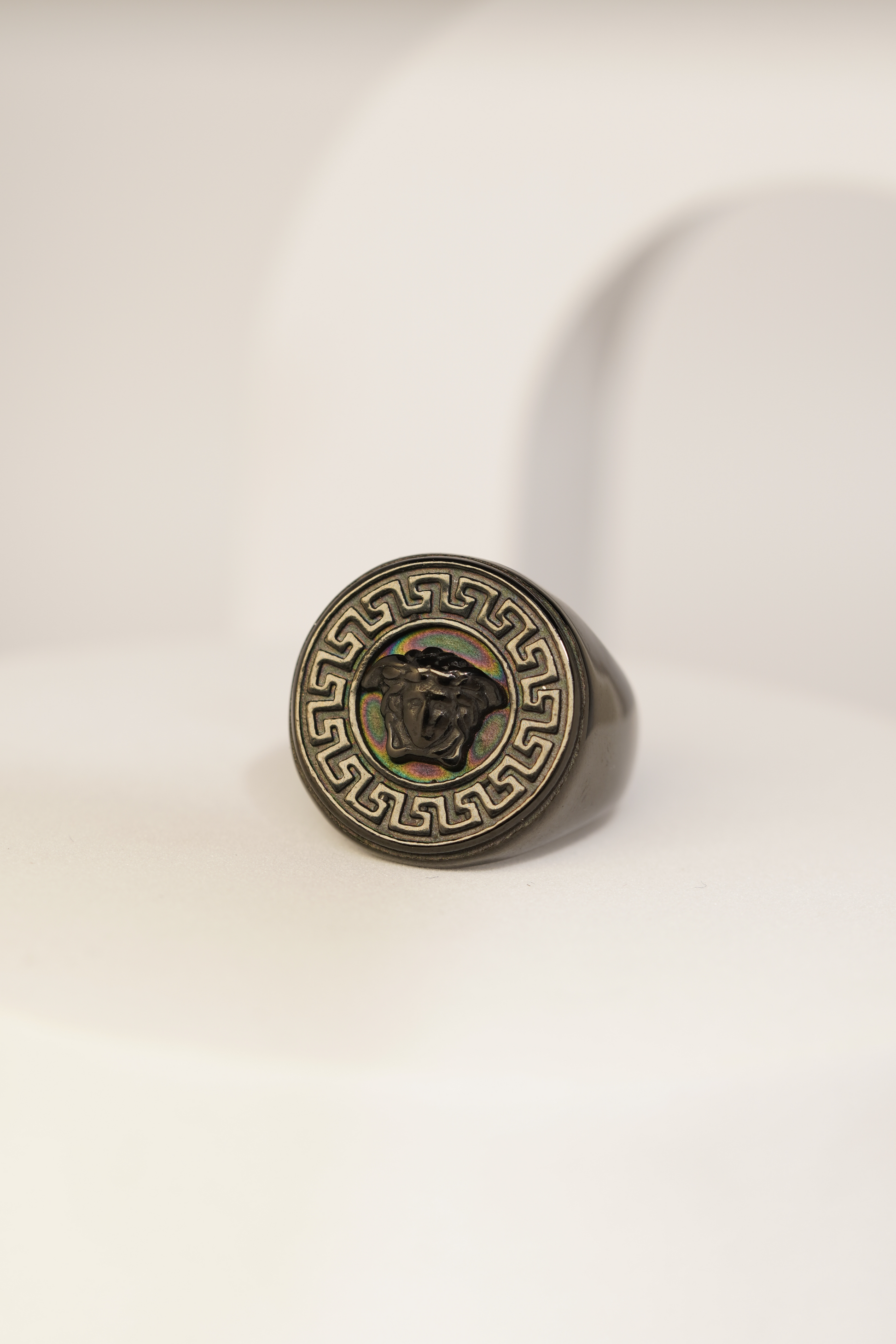 Premium Black Rainbow Finish Finger Ring For Men worldjewel.in men's ring