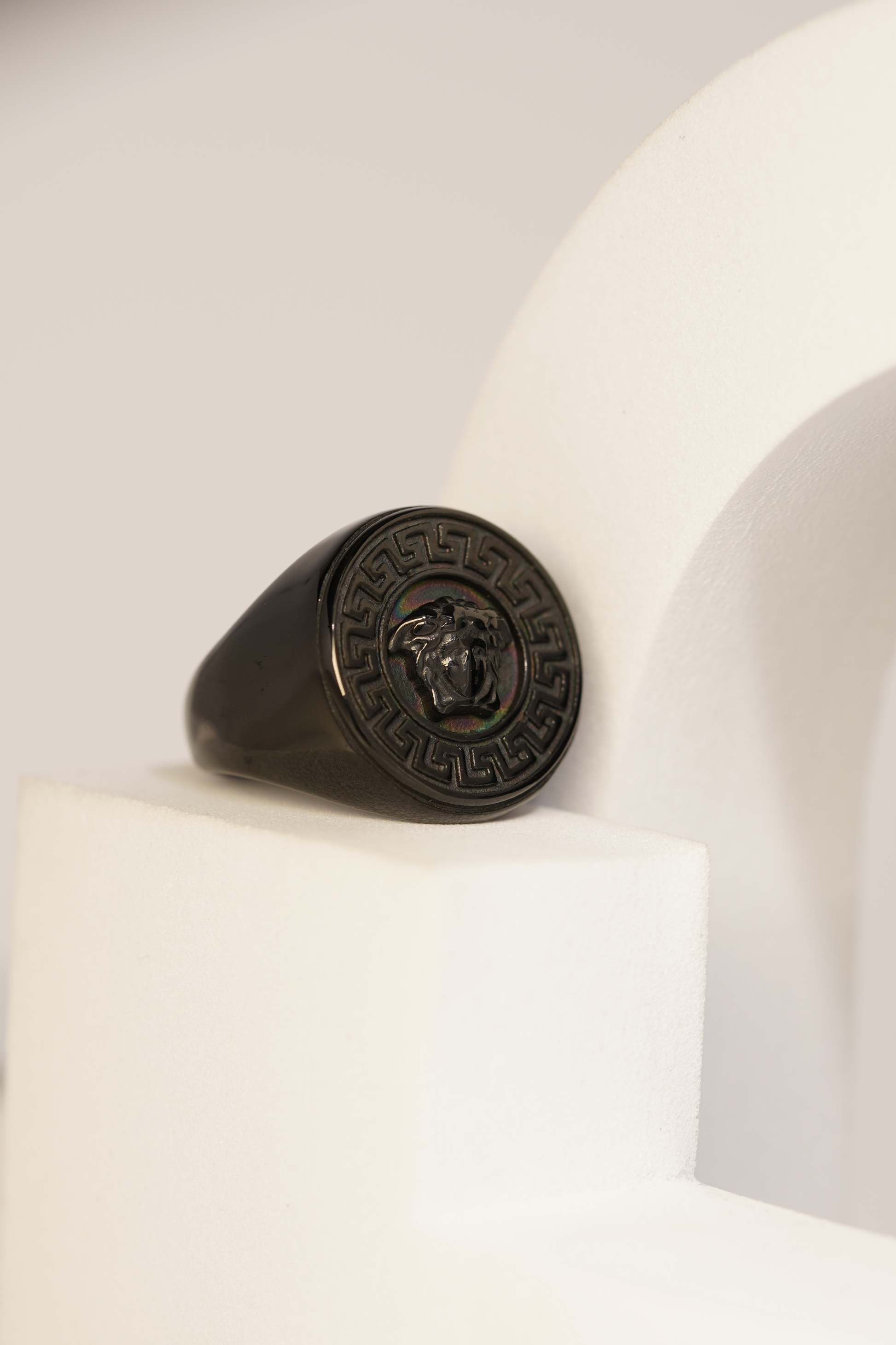 Premium Black Rainbow Finish Finger Ring For Men worldjewel.in men's ring