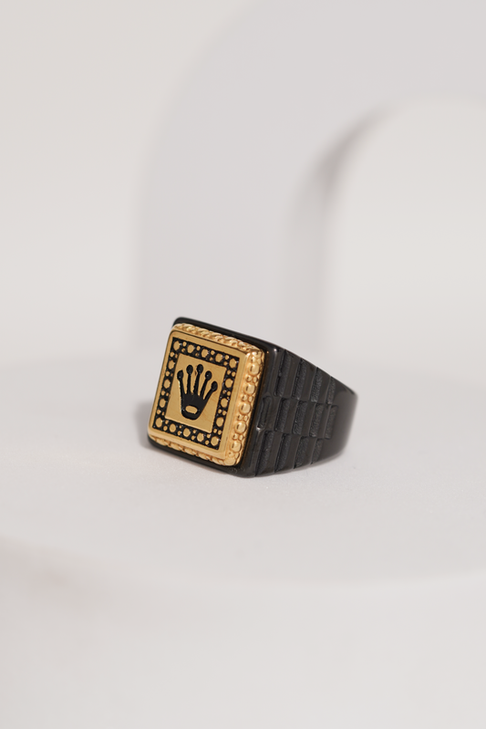 18k Gold Tone Crown Ring For Men worldjewel.in men's ring
