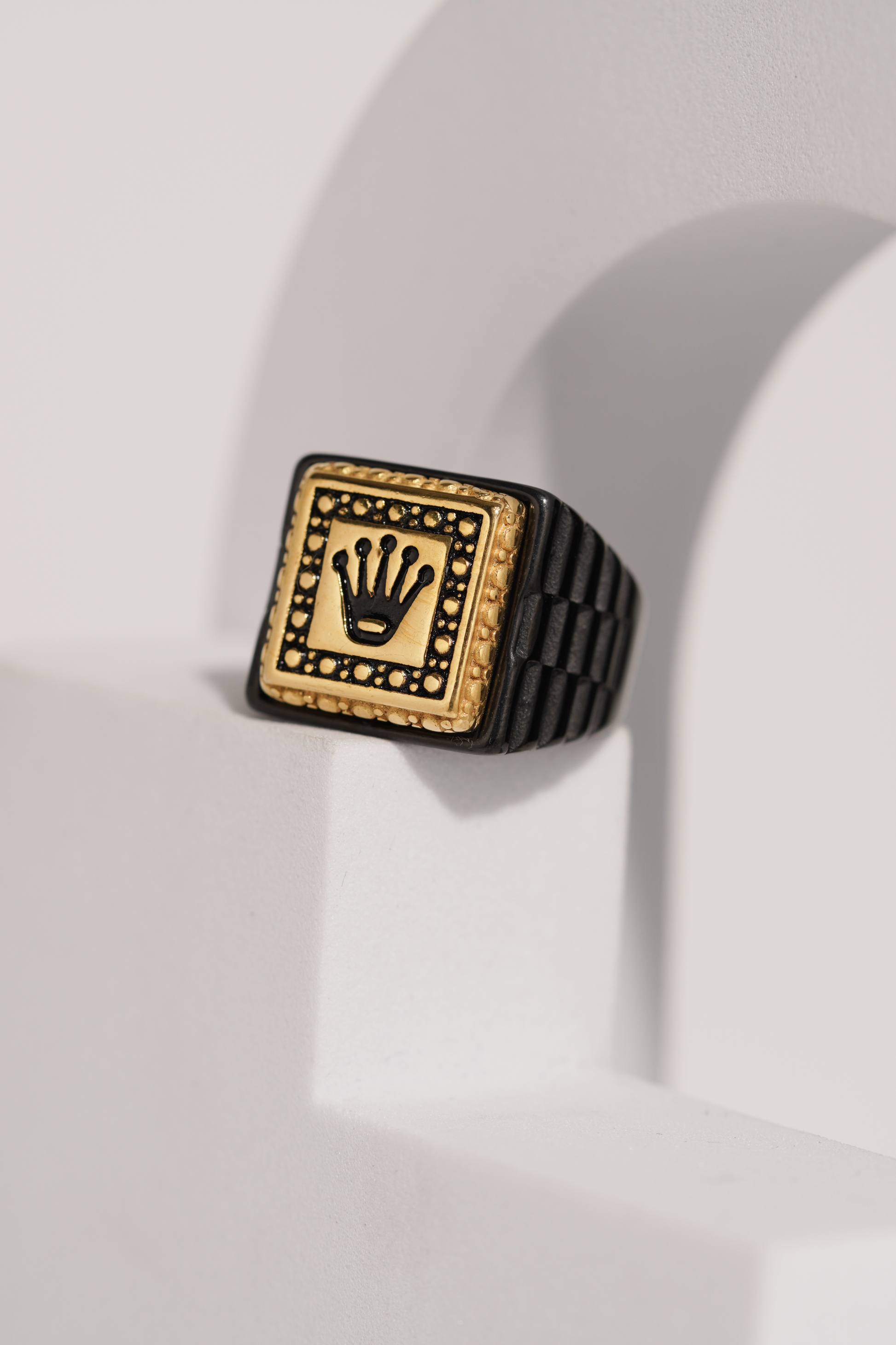 18k Gold Tone Crown Ring For Men worldjewel.in men's ring