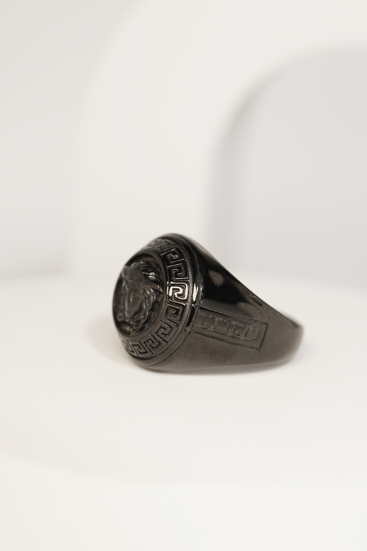 Premium Black Embossed Finger Ring For Men worldjewel.in men's ring