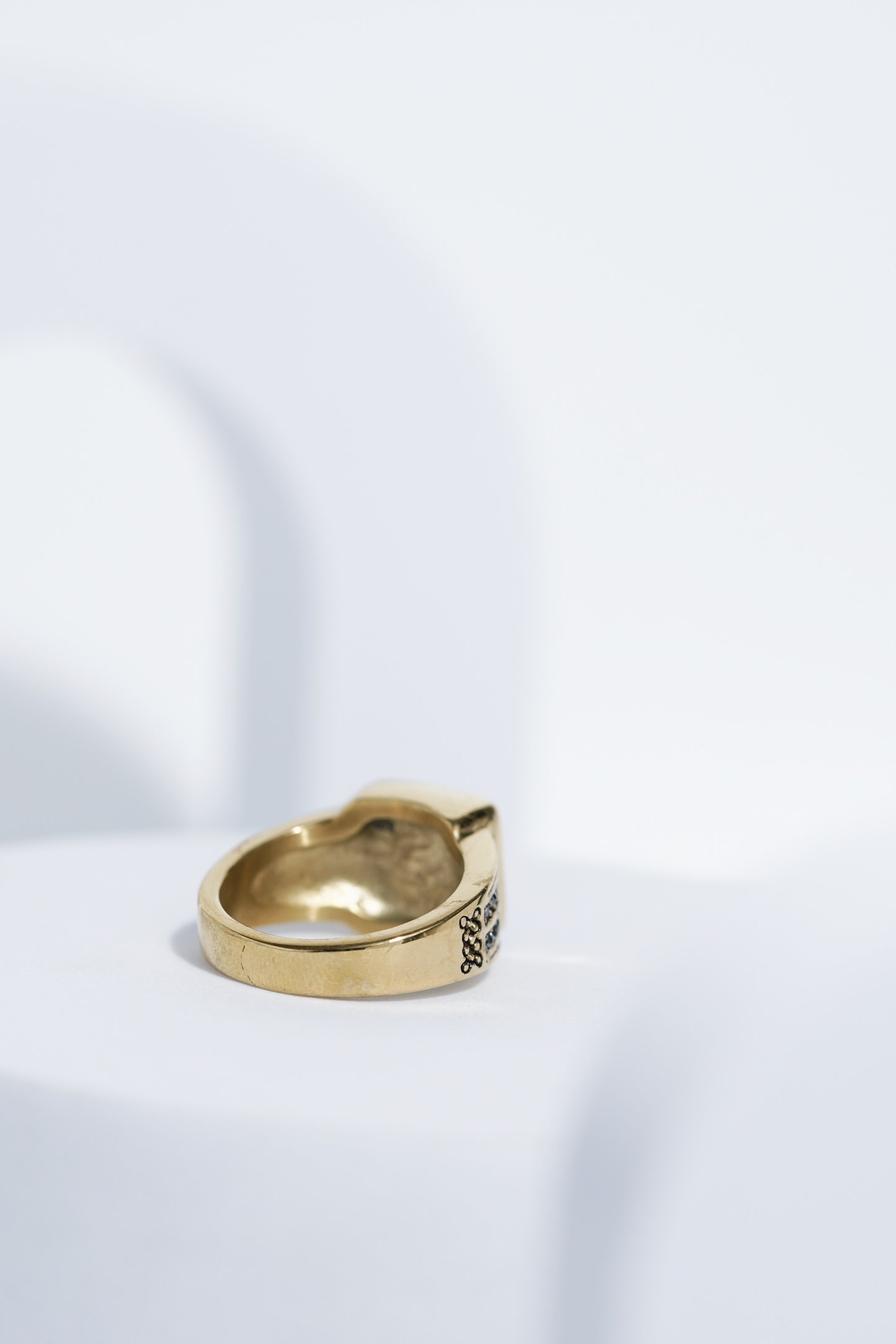 Gold Stone With Black Diamond Turkish Ring For Men worldjewel.in men's ring