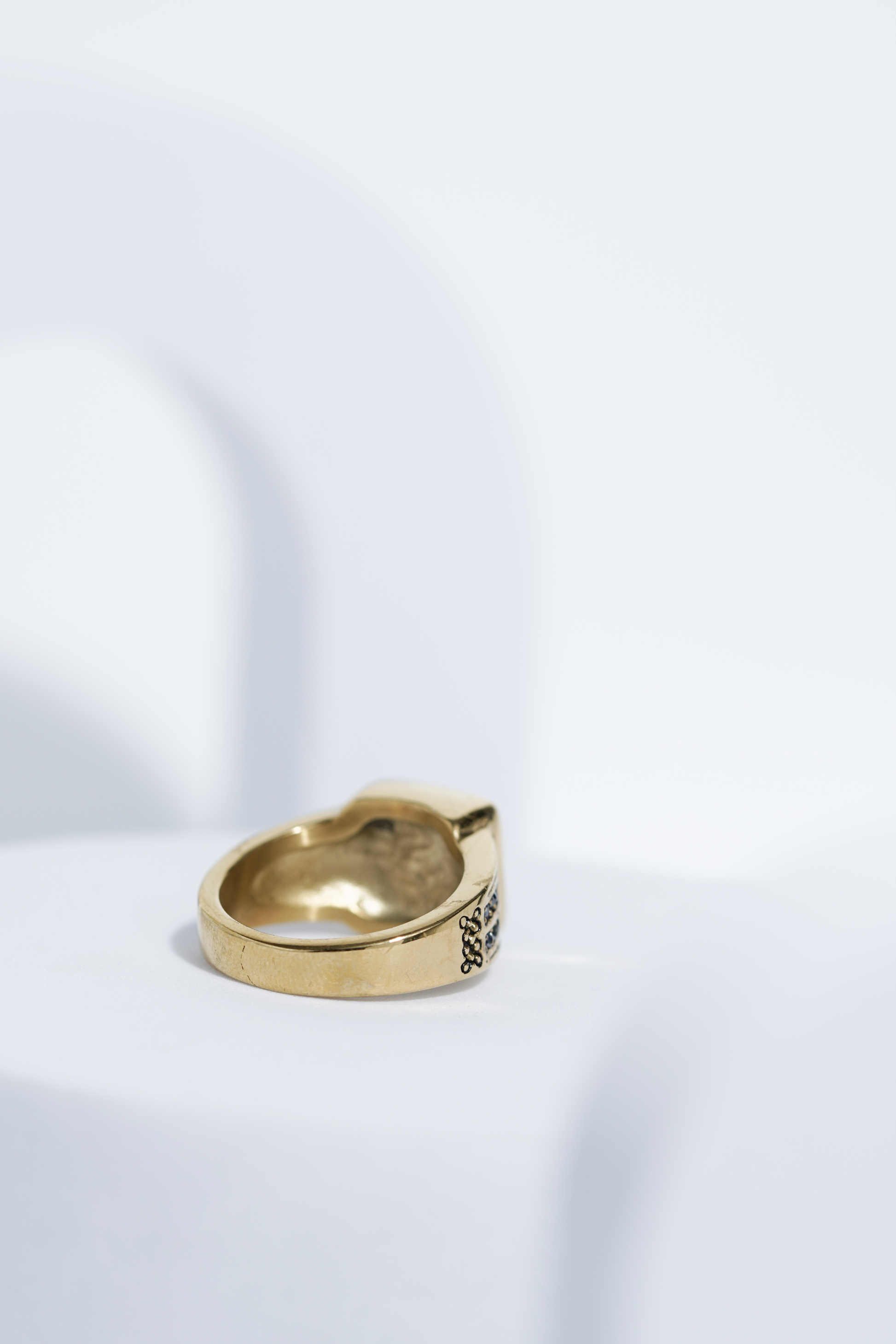 Gold Stone With Black Diamond Turkish Ring For Men worldjewel.in men's ring