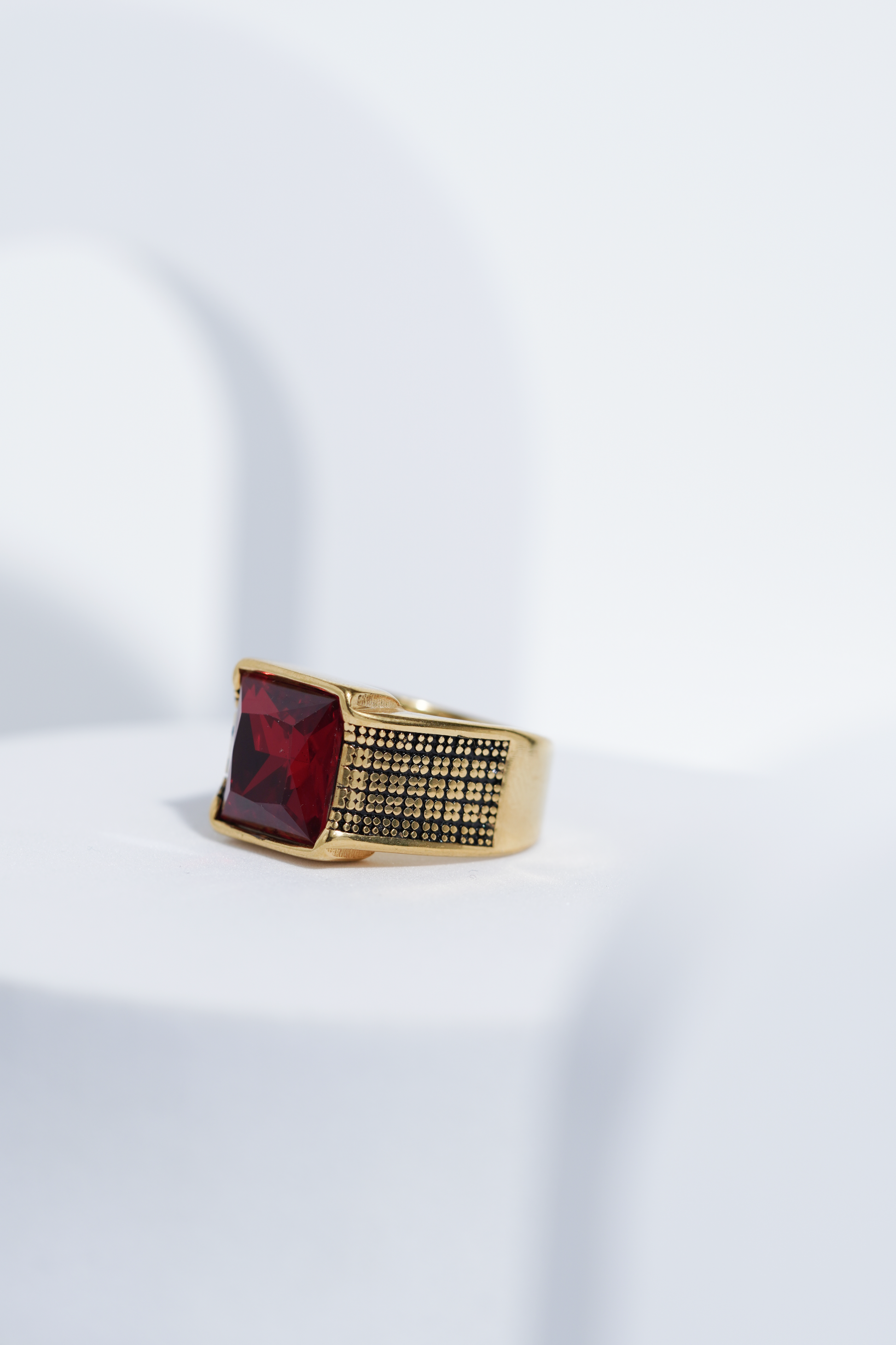 Red Sterling Diamond Ring For Men worldjewel.in men's ring