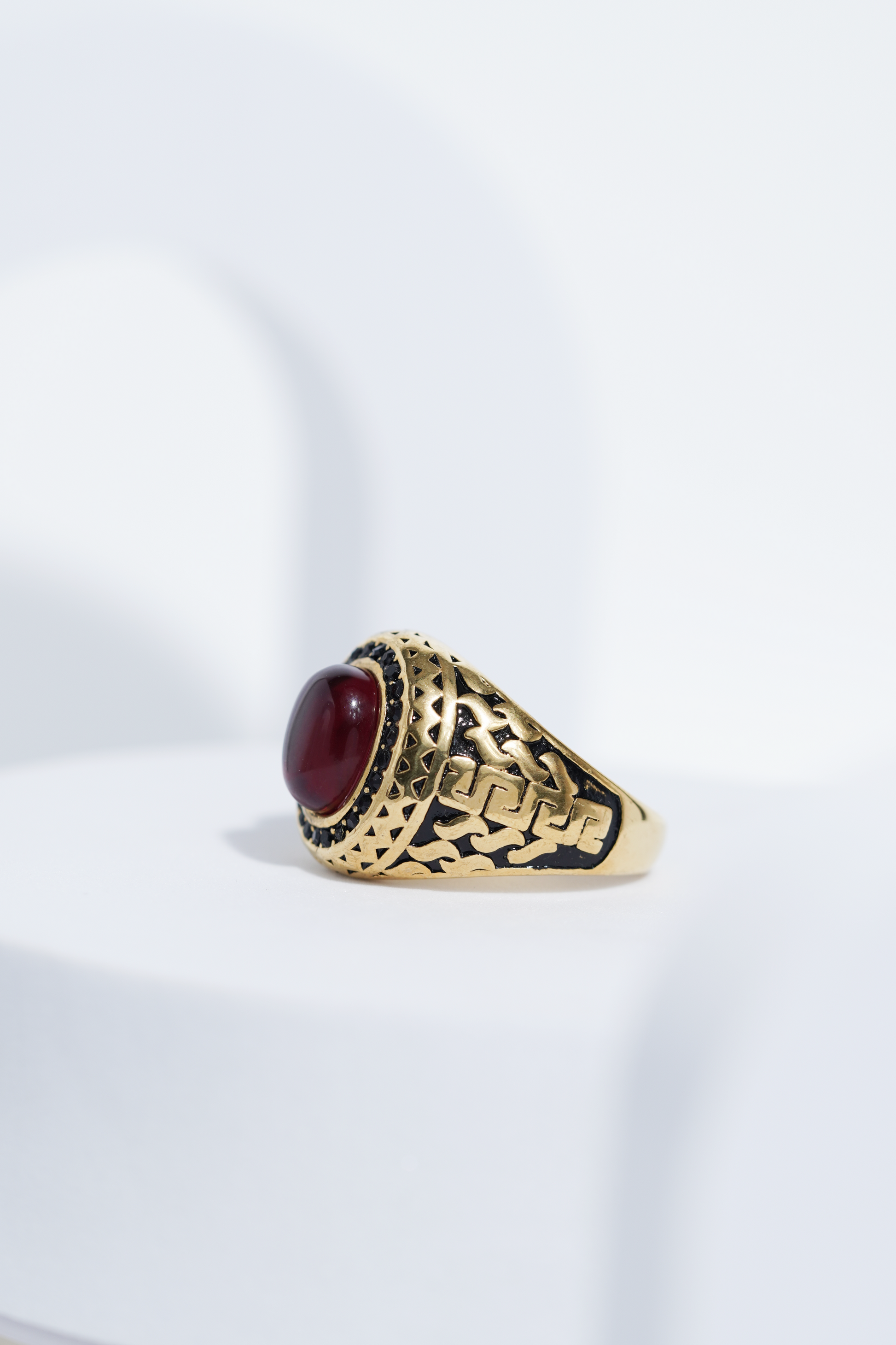 Oval Red Stone Diamond Ring For Men worldjewel.in men's ring