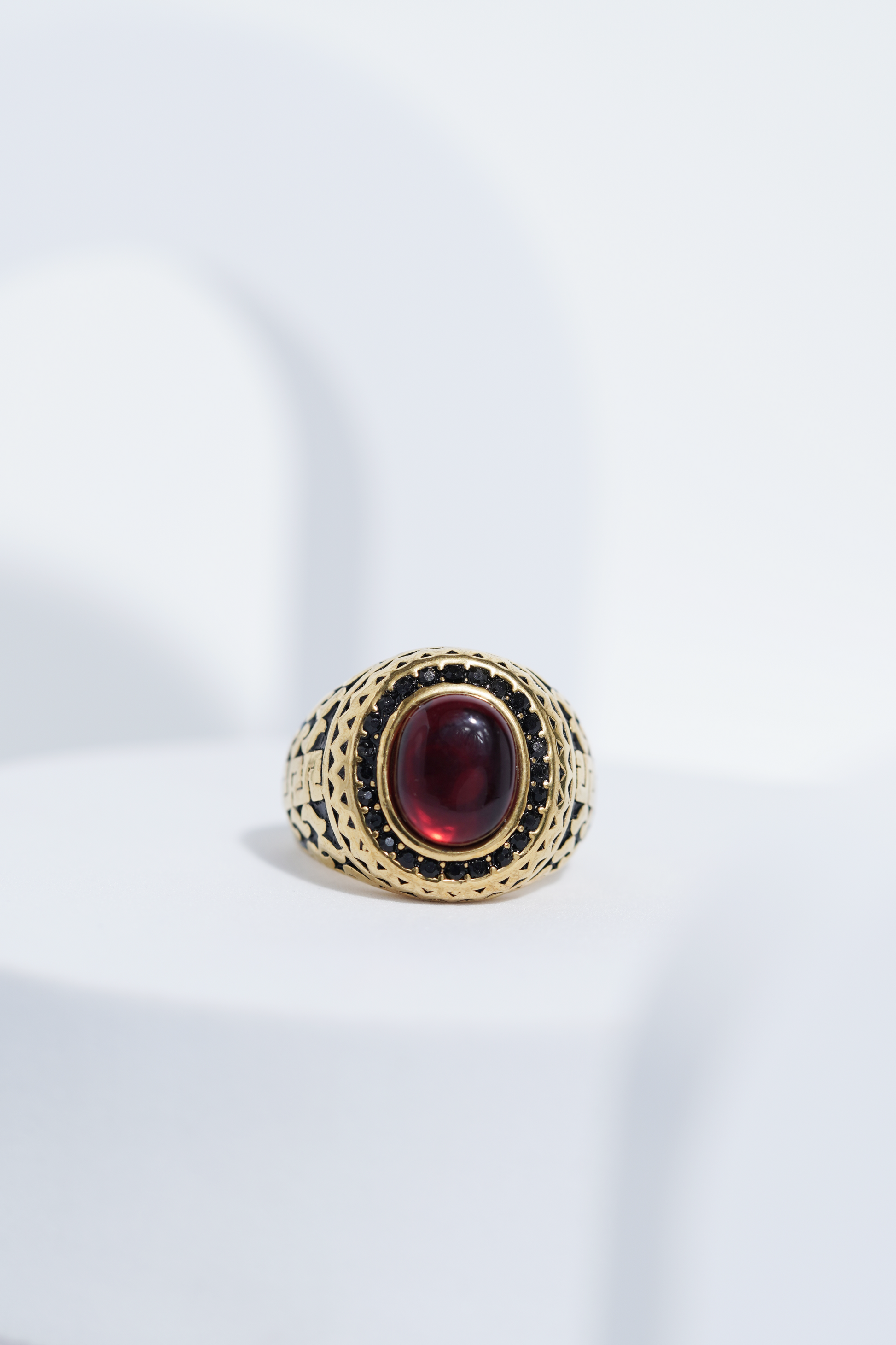 Oval Red Stone Diamond Ring For Men worldjewel.in men's ring