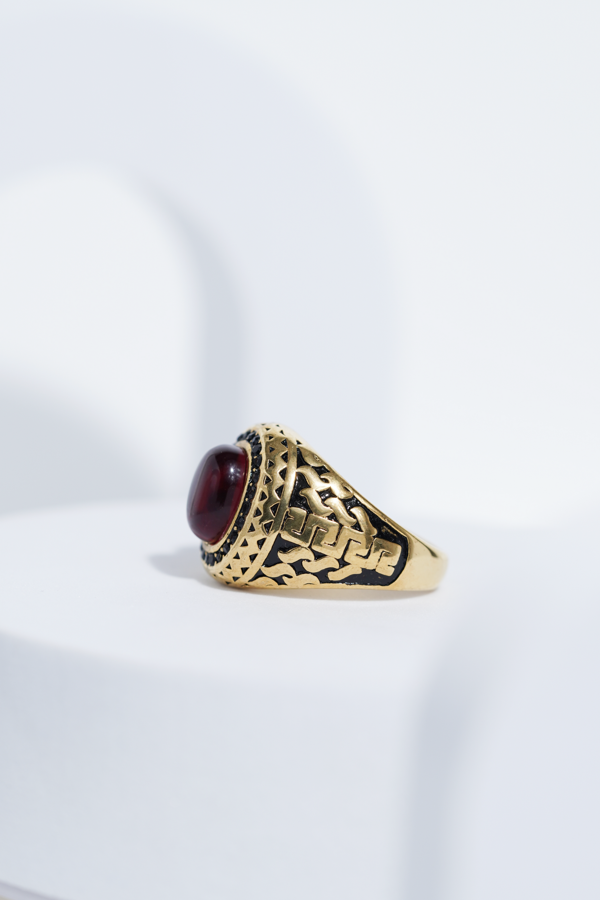 Oval Red Stone Diamond Ring For Men worldjewel.in men's ring