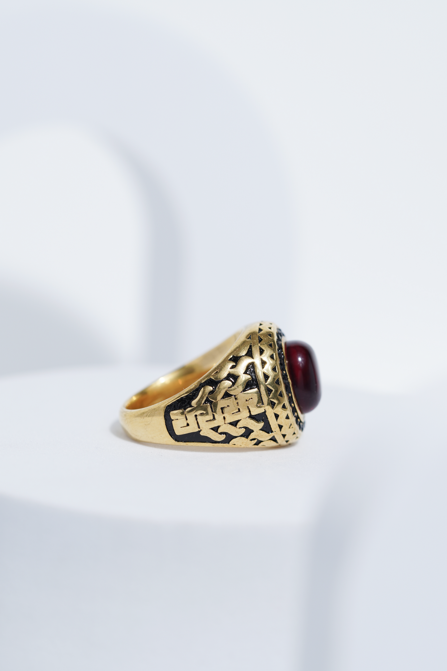 Oval Red Stone Diamond Ring For Men worldjewel.in men's ring