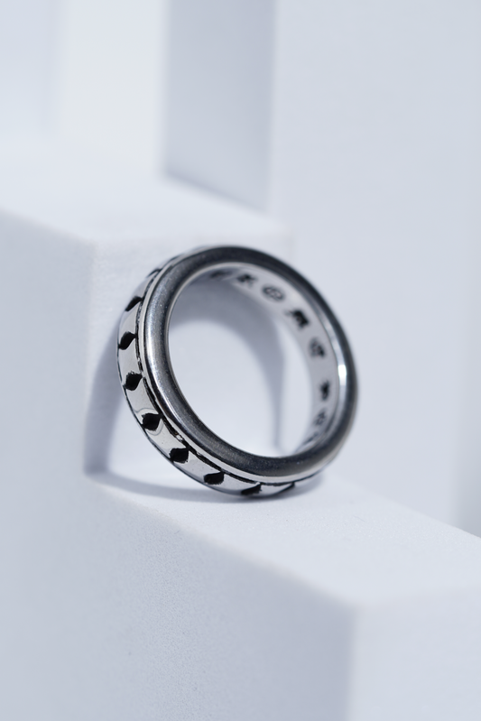 Aesthetic Silver Letter Engarved Ring For Men worldjewel.in men's ring