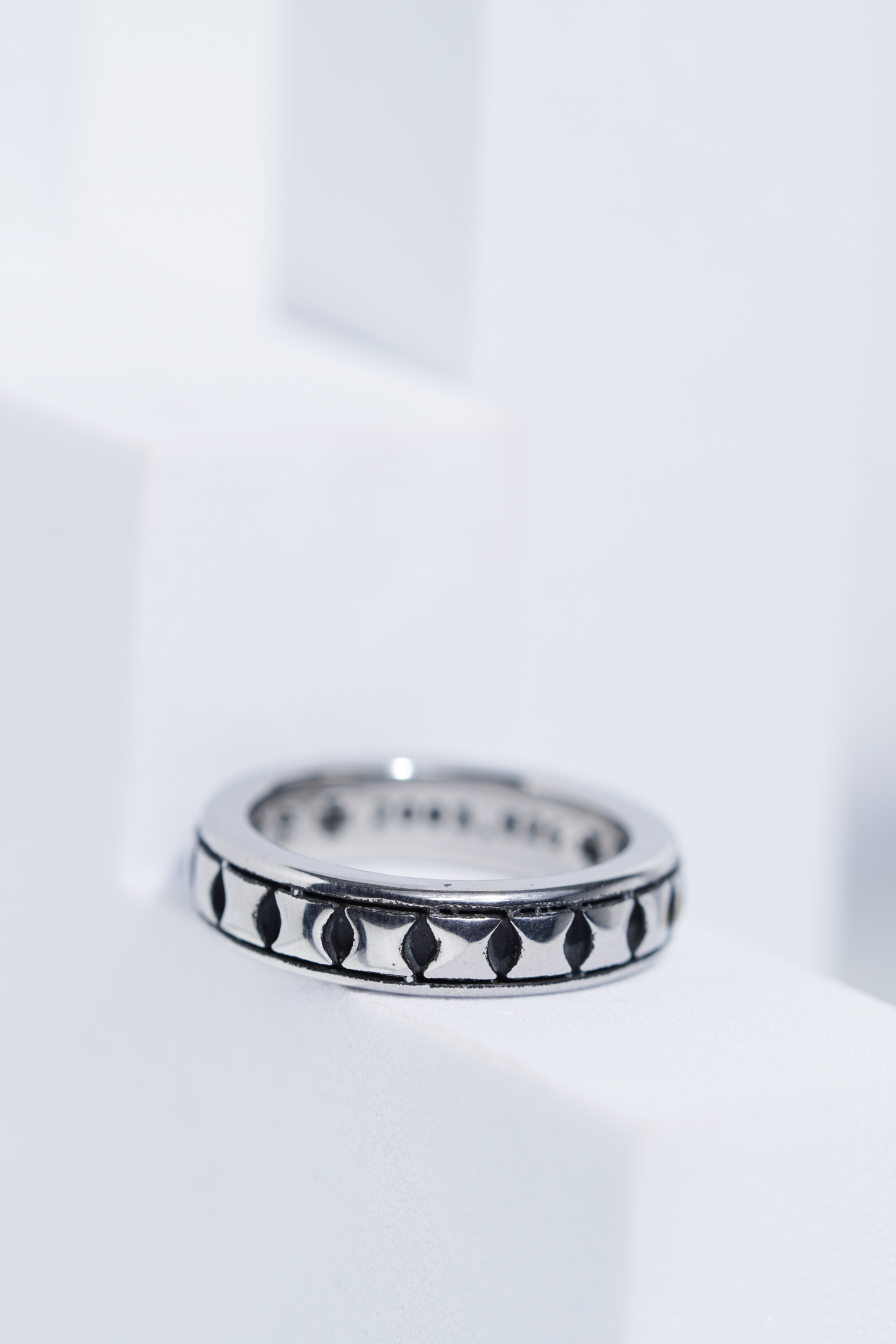Aesthetic Silver Letter Engarved Ring For Men worldjewel.in men's ring