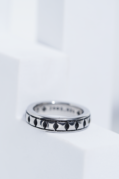 Aesthetic Silver Letter Engarved Ring For Men worldjewel.in men's ring