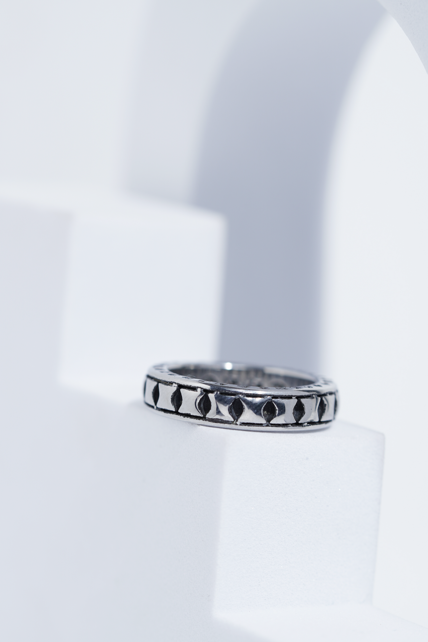 Aesthetic Silver Letter Engarved Ring For Men worldjewel.in men's ring