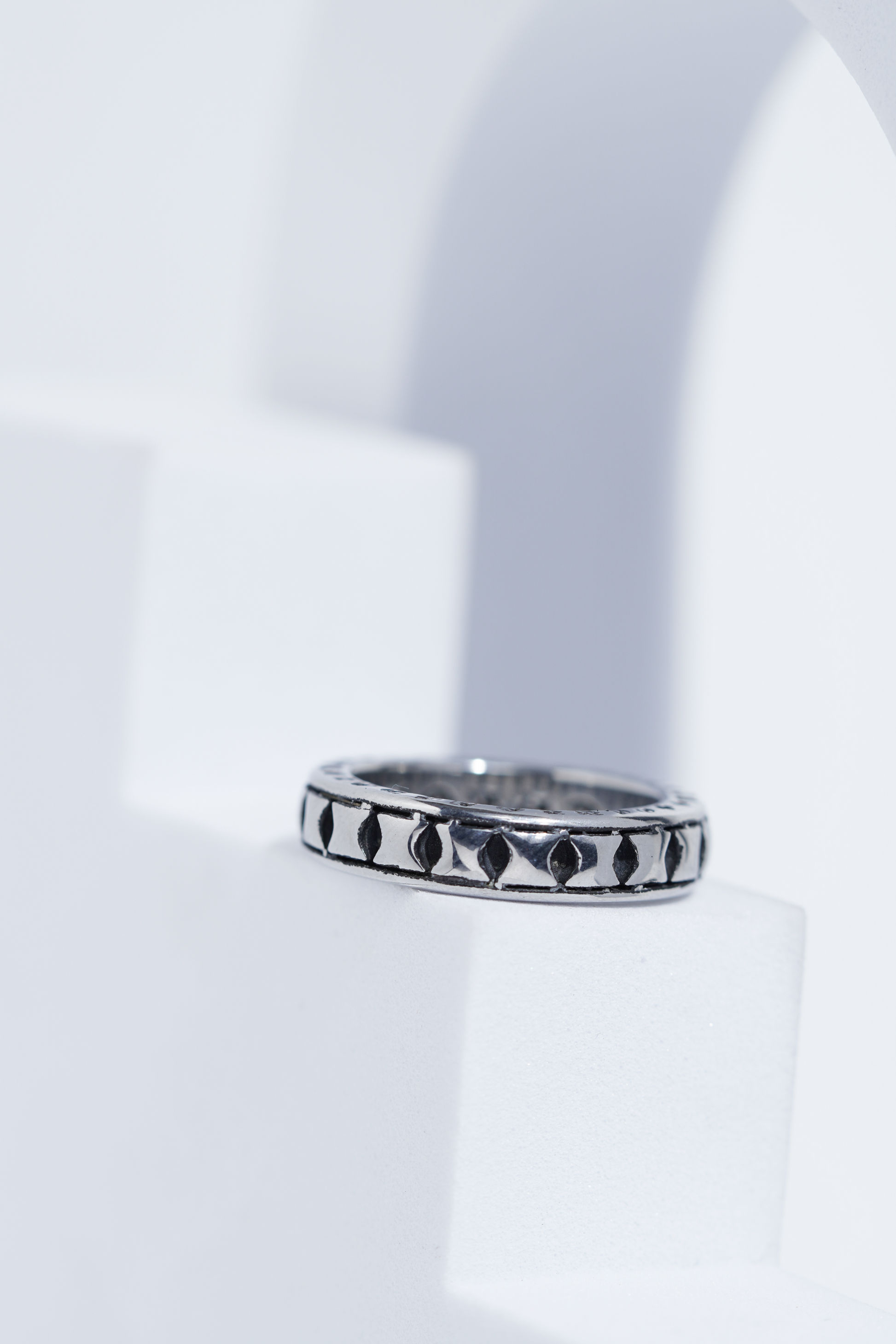 Aesthetic Silver Letter Engarved Ring For Men worldjewel.in men's ring