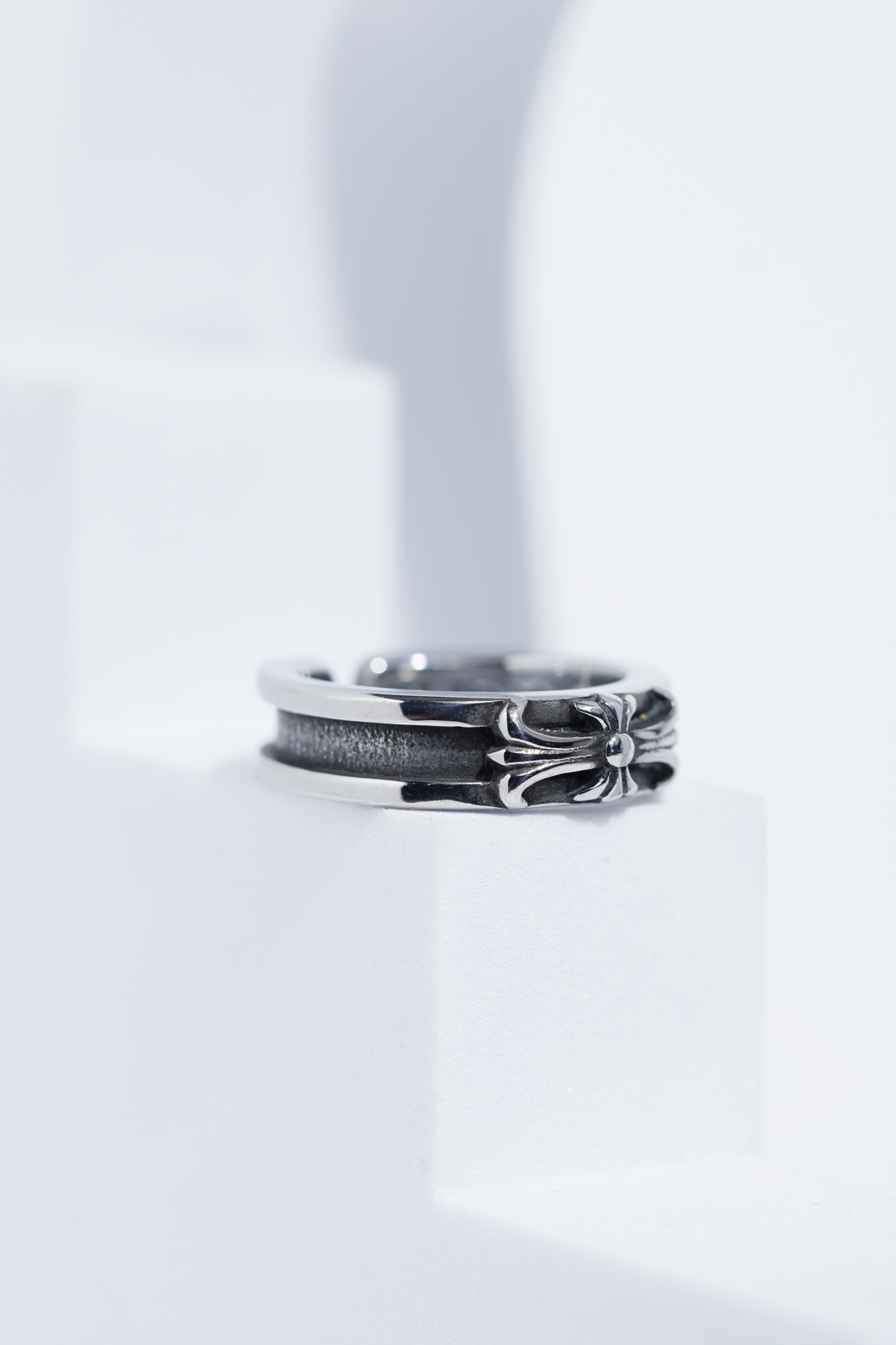Aesthetic Silver Chain Pattern Ring For Men worldjewel.in men's ring