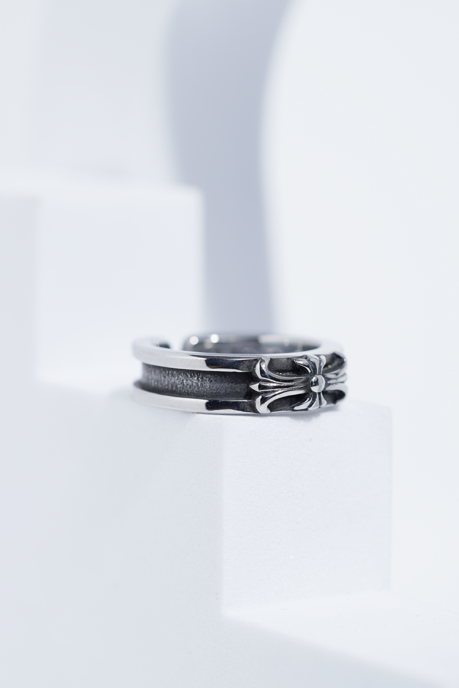 Aesthetic Silver Chain Pattern Ring For Men worldjewel.in men's ring