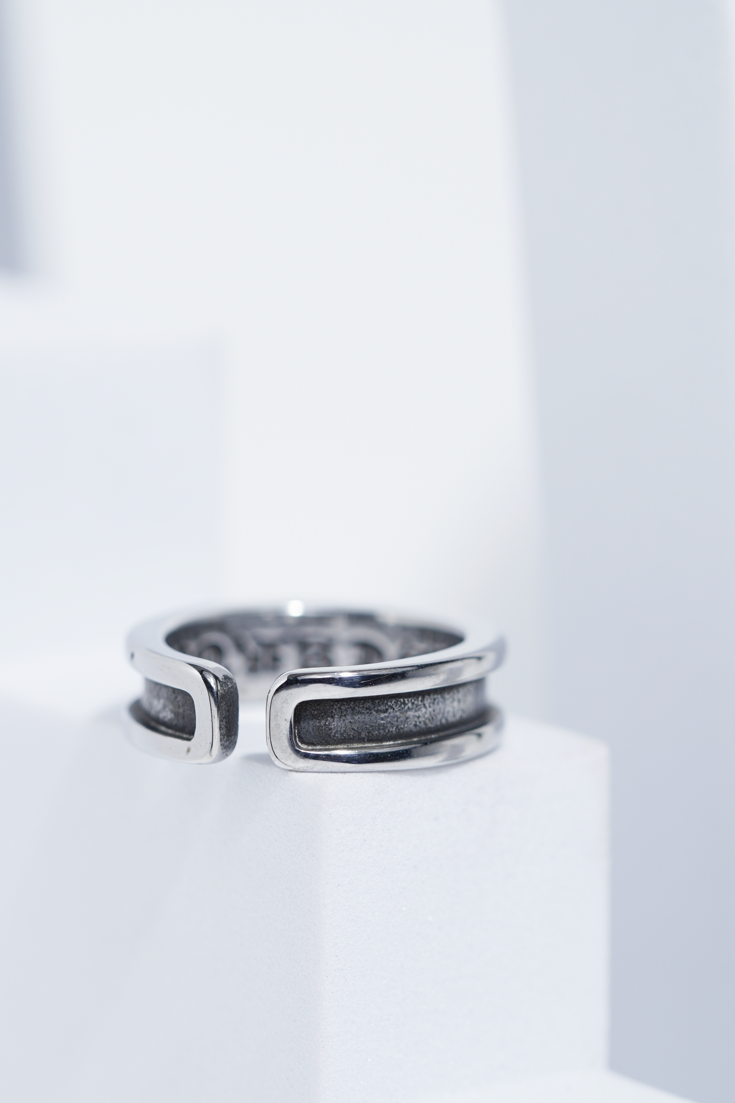 Aesthetic Silver Chain Pattern Ring For Men worldjewel.in men's ring