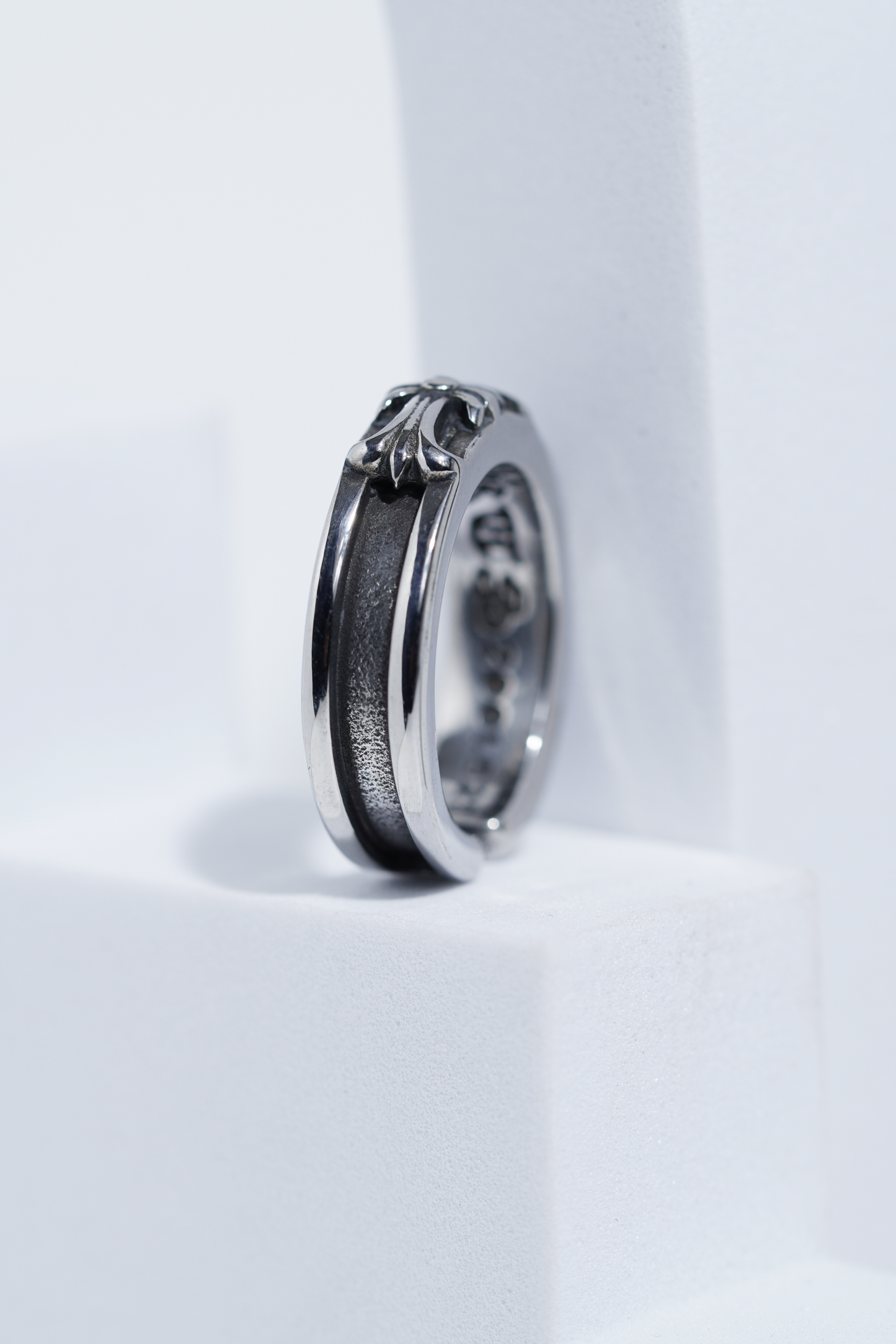 Aesthetic Silver Chain Pattern Ring For Men worldjewel.in men's ring