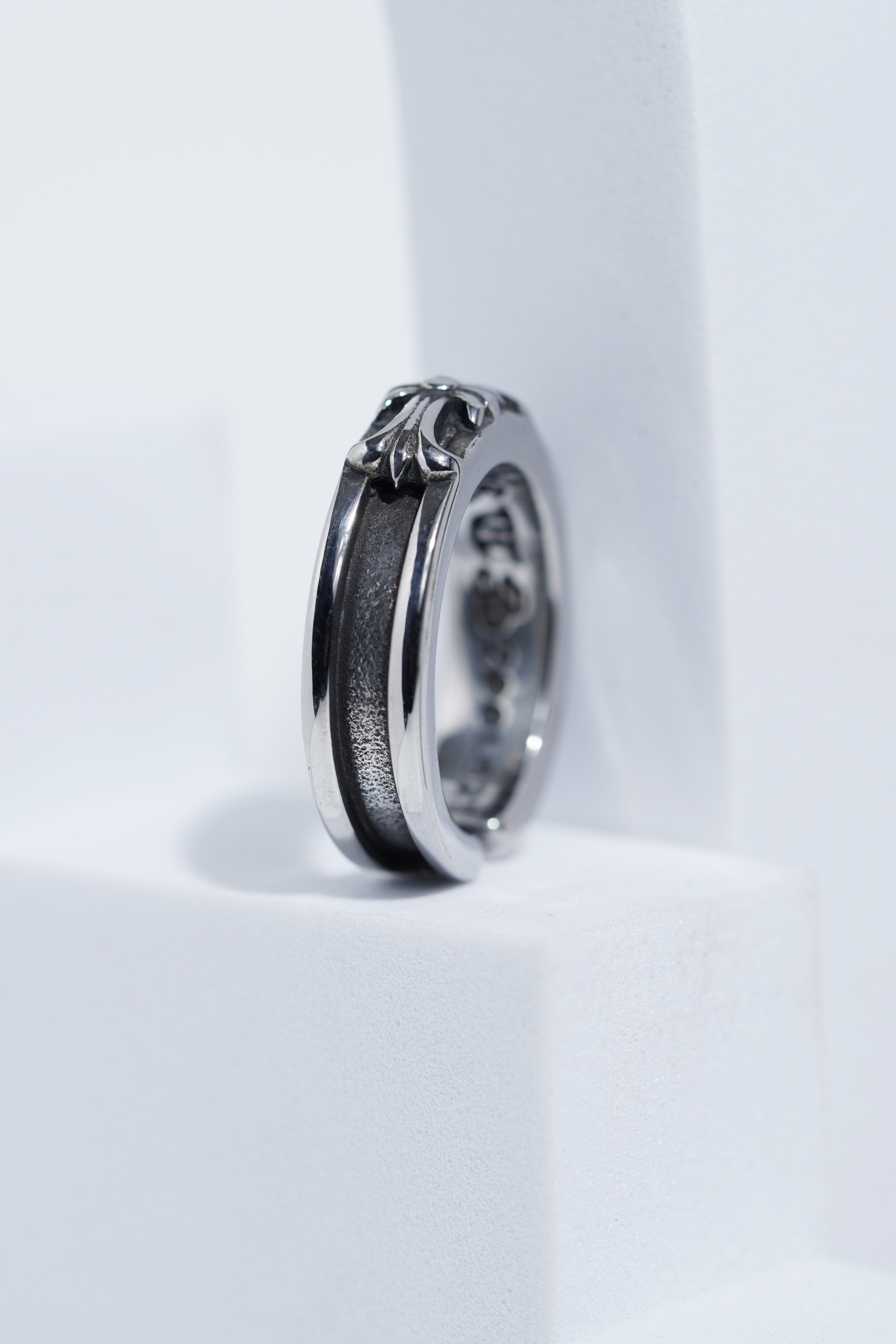 Aesthetic Silver Chain Pattern Ring For Men worldjewel.in men's ring