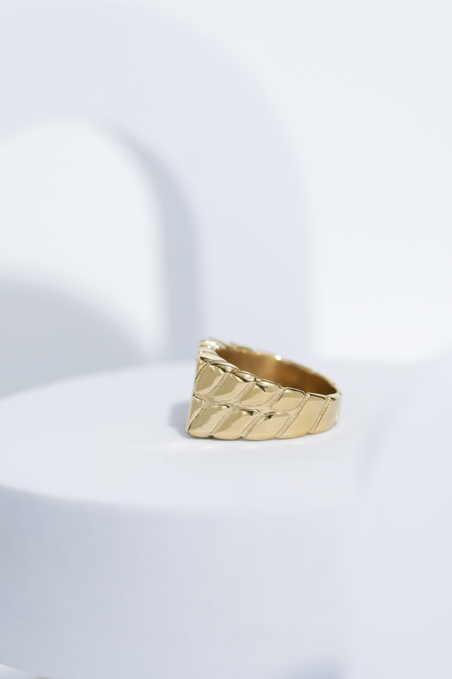 Twisted Pattern Silver & Golden Shiney Ring For Men worldjewel.in men's ring
