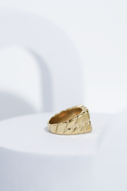 Twisted Pattern Silver & Golden Shiney Ring For Men worldjewel.in men's ring