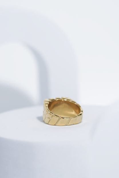 Twisted Pattern Silver & Golden Shiney Ring For Men worldjewel.in men's ring