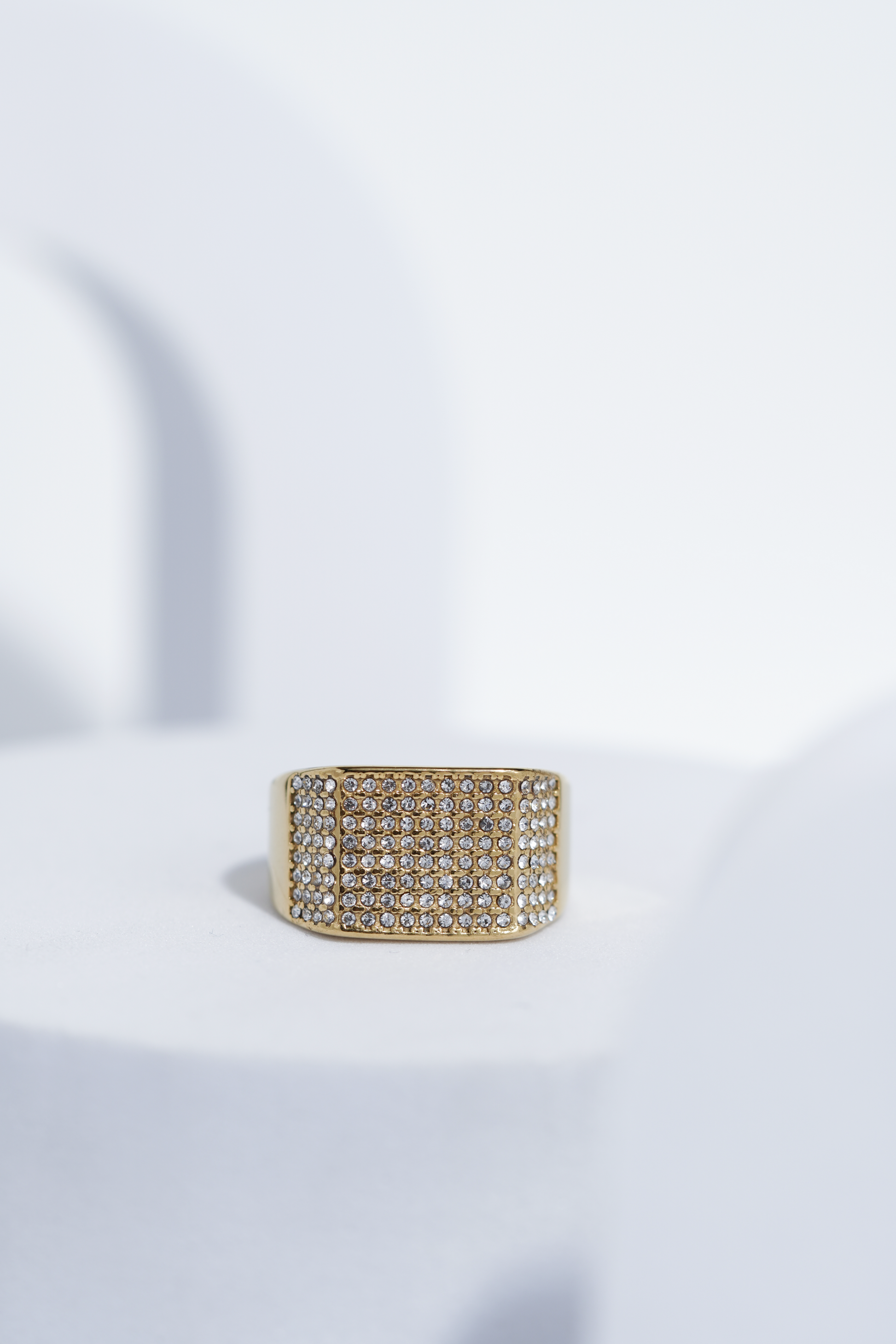 Golden Iced Diamond Ring For Men worldjewel.in men's ring